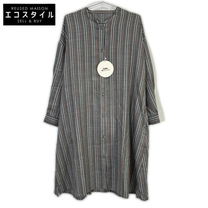 IS-O-029A ｸﾞﾚｰ ｽﾄﾗｲﾌﾟｼｬﾂﾜﾝﾋﾟｰｽ ワンピース F レディース