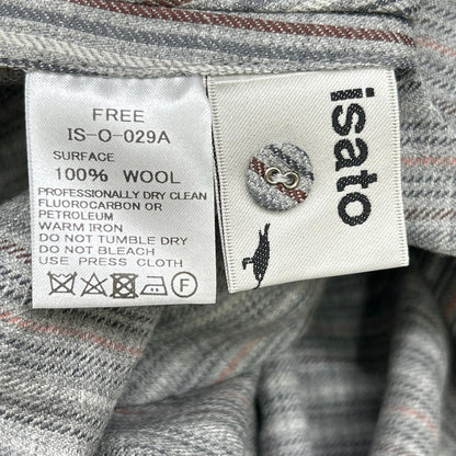 IS-O-029A ｸﾞﾚｰ ｽﾄﾗｲﾌﾟｼｬﾂﾜﾝﾋﾟｰｽ ワンピース F レディース