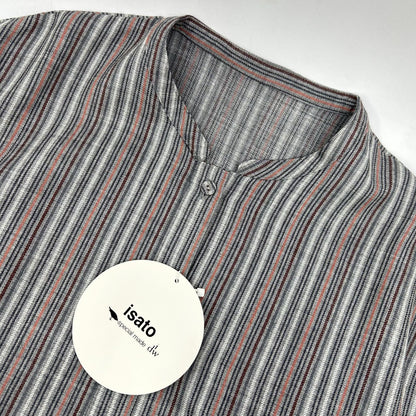 IS-O-029A ｸﾞﾚｰ ｽﾄﾗｲﾌﾟｼｬﾂﾜﾝﾋﾟｰｽ ワンピース F レディース
