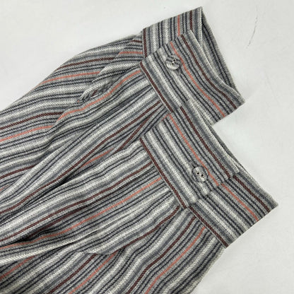 IS-O-029A ｸﾞﾚｰ ｽﾄﾗｲﾌﾟｼｬﾂﾜﾝﾋﾟｰｽ ワンピース F レディース