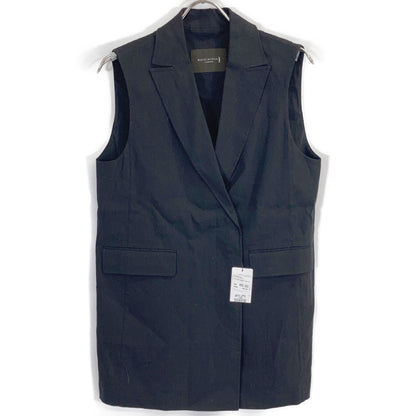 MACKINTOSH LONDON G5E12-149-09 Black Linen x Rayon Stretch Gilet Vest