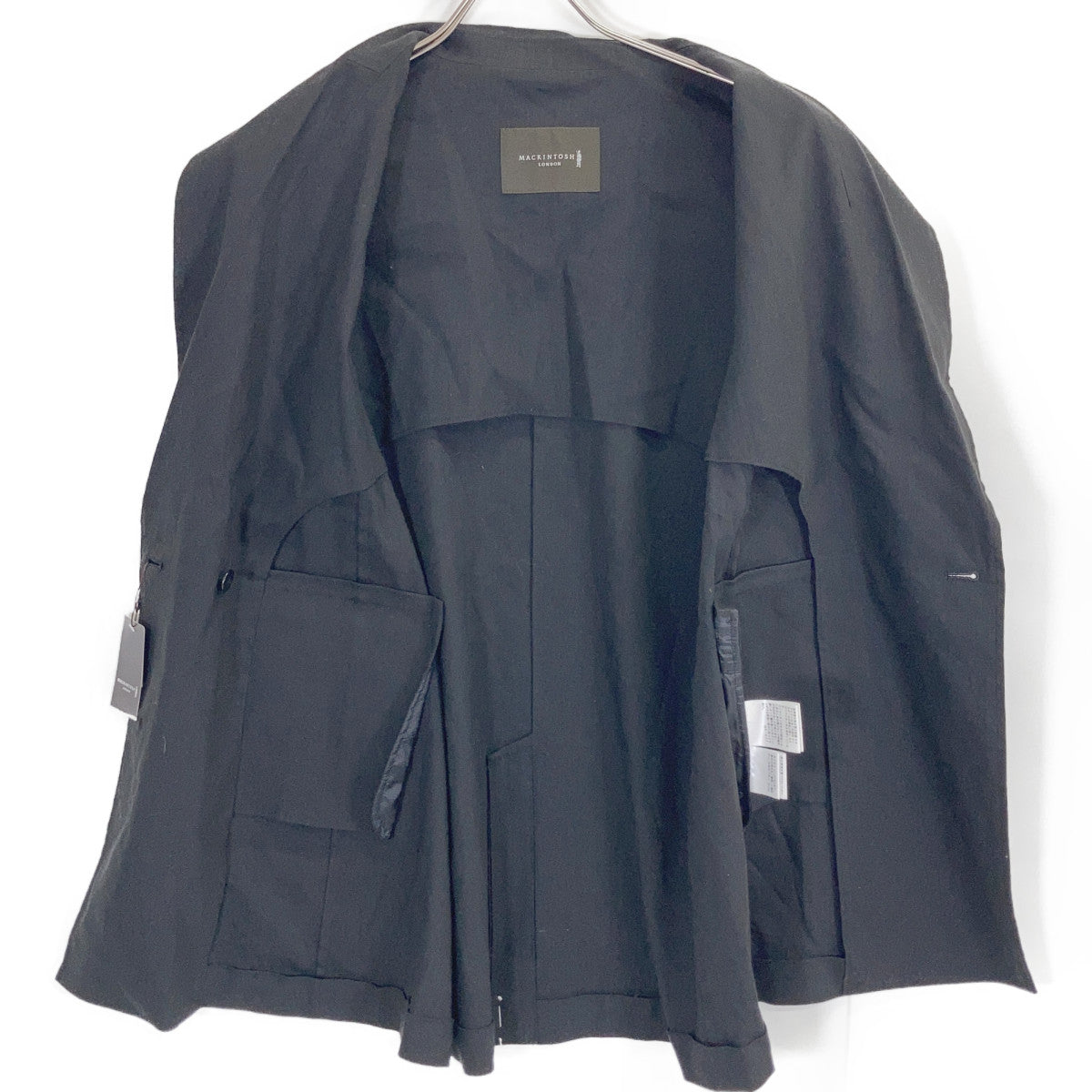 MACKINTOSH LONDON G5E12-149-09 Black Linen x Rayon Stretch Gilet Vest