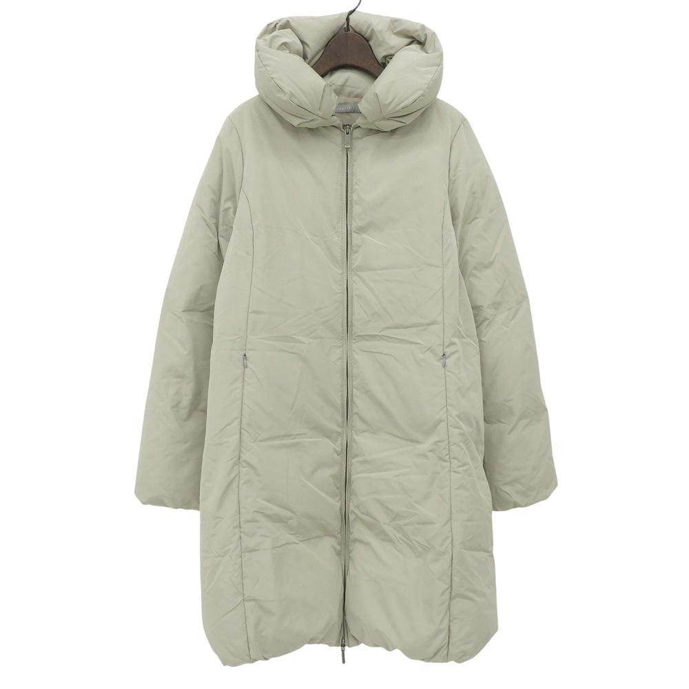 Nylon Blend Long Down Coat, Light Gray, Size 38, 03-2309666, Coat, Size 38, Women's