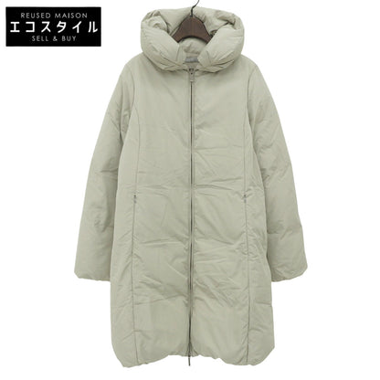 Nylon Blend Long Down Coat, Light Gray, Size 38, 03-2309666, Coat, Size 38, Women's