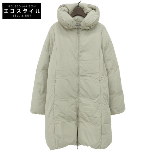 Nylon Blend Long Down Coat, Light Gray, Size 38, 03-2309666, Coat, Size 38, Women's