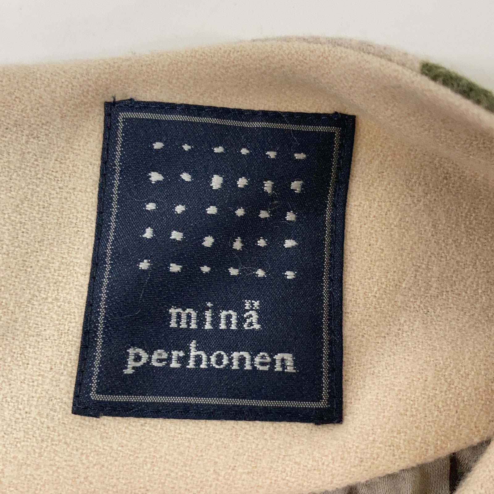 mina perhonen Beige x Green GARLAND Sleeveless Dress