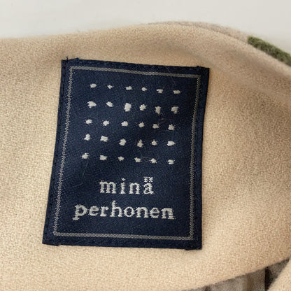 mina perhonen Beige x Green GARLAND Sleeveless Dress