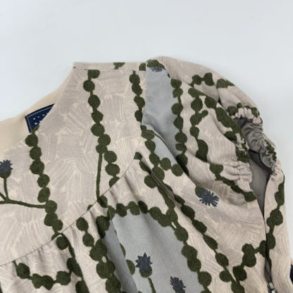 mina perhonen Beige x Green GARLAND Sleeveless Dress