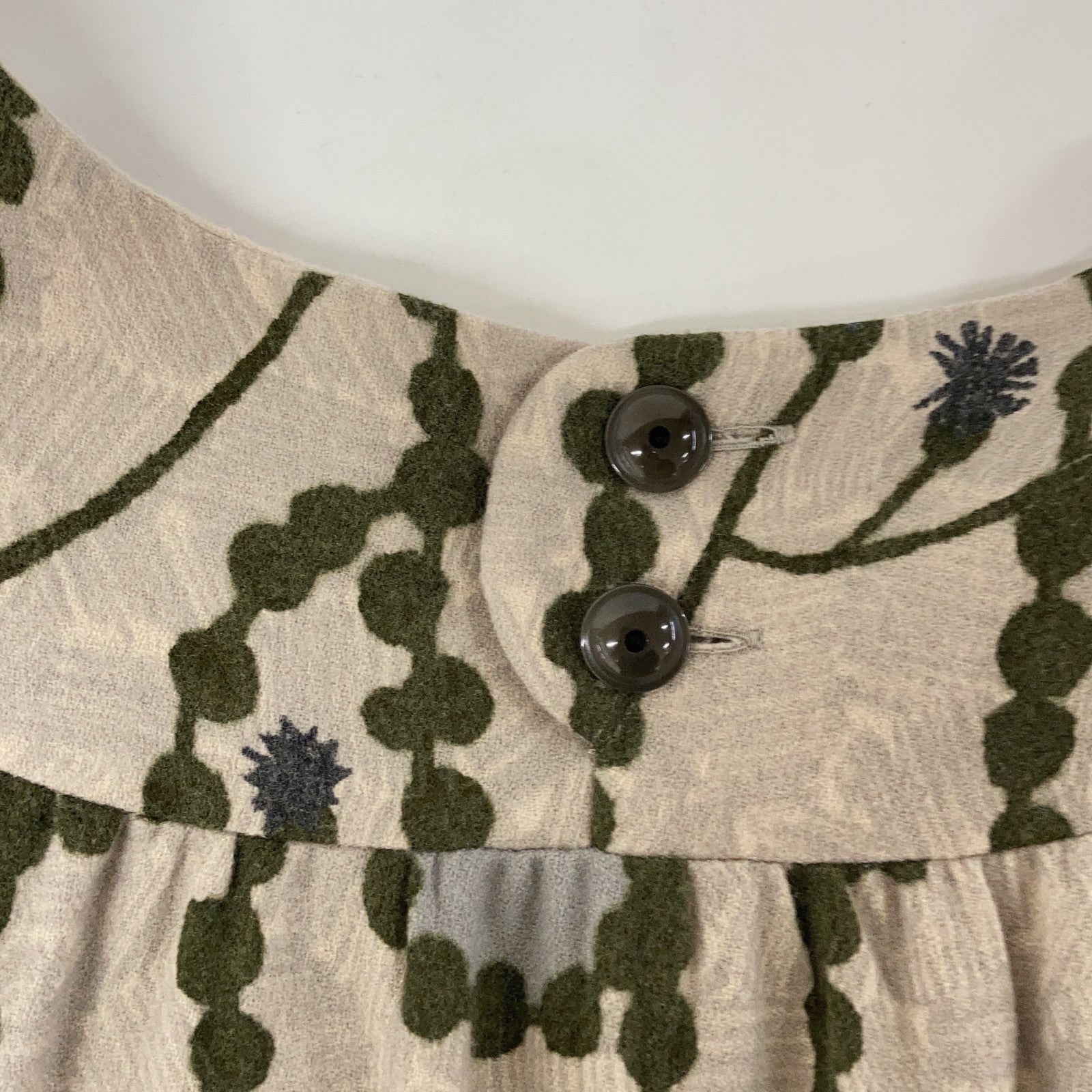 mina perhonen Beige x Green GARLAND Sleeveless Dress