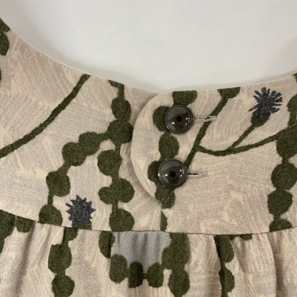 mina perhonen Beige x Green GARLAND Sleeveless Dress