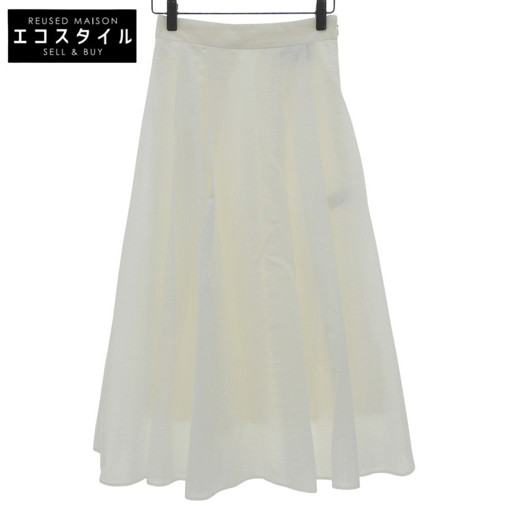 UNITED ARROWS ユナイテッドアローズ 美品 サイドジップ ギャザー ロングスカート レディース 白 ホワイト スカート 36