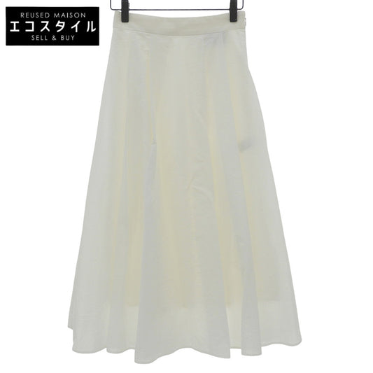 UNITED ARROWS ユナイテッドアローズ 美品 サイドジップ ギャザー ロングスカート レディース 白 ホワイト スカート 36