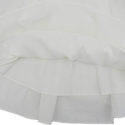 UNITED ARROWS ユナイテッドアローズ 美品 サイドジップ ギャザー ロングスカート レディース 白 ホワイト スカート 36