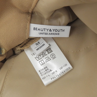 B&Y U-ARROWS ビューティーアンドユース ユナイテッドアローズ 美品 ダブルクロスタックワイドパンツ ボトムス レディース ベージュ M ボトムス M