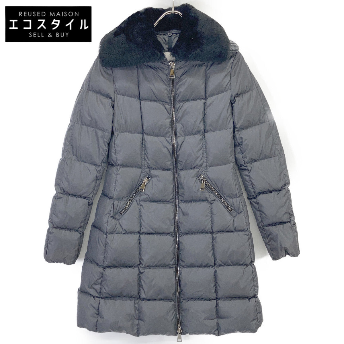 DAVIDIA Faux Fur Knit Collar Down Coat O Women's