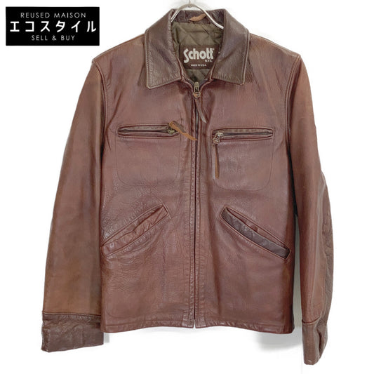 Lot.634 USA製 ﾌﾞﾗｳﾝ ｼﾝｸﾞﾙﾚｻﾞｰﾄﾗｯｶｰｼﾞｬｹｯﾄ ジャケット 36 メンズ
