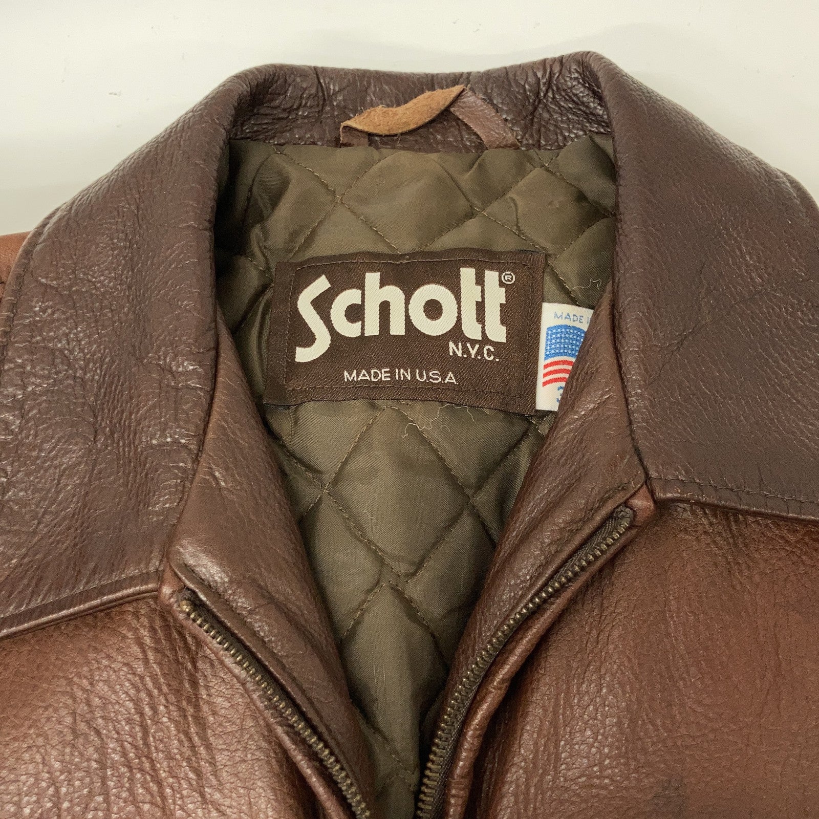 schott ショット Lot.634 USA製 ブラウン シングルレザートラッカージャケット ジャケット
