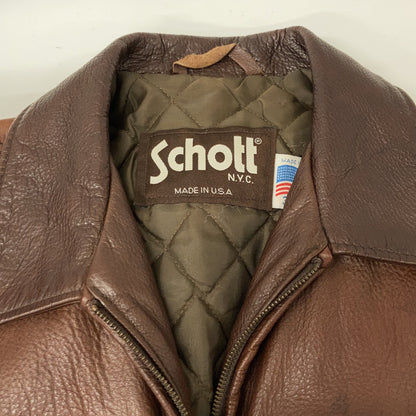 schott ショット Lot.634 USA製 ブラウン シングルレザートラッカージャケット ジャケット