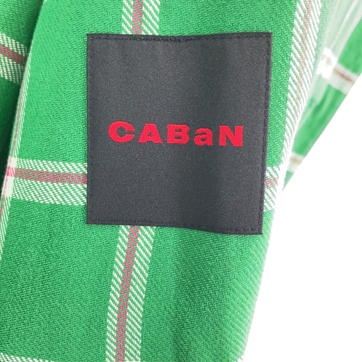 CABaN キャバン 59-09-21-09001 グリーン ストローヤーン チェックワイドバランスコート コート