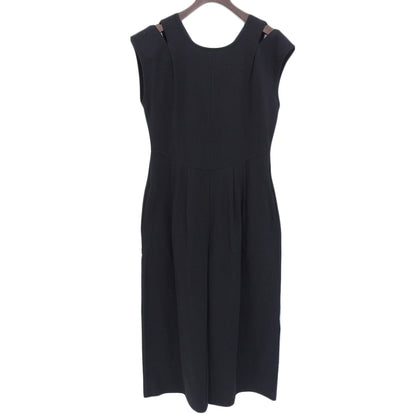 Slit-Shoulder Cotton All-in-One Overalls for Women (Black, M)