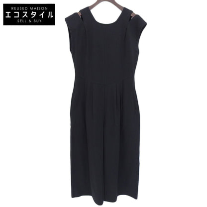 Slit-Shoulder Cotton All-in-One Overalls for Women (Black, M)