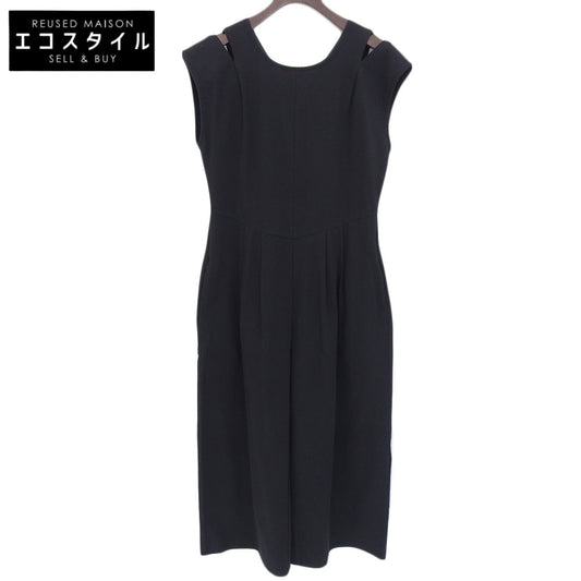 Slit-Shoulder Cotton All-in-One Overalls for Women (Black, M)