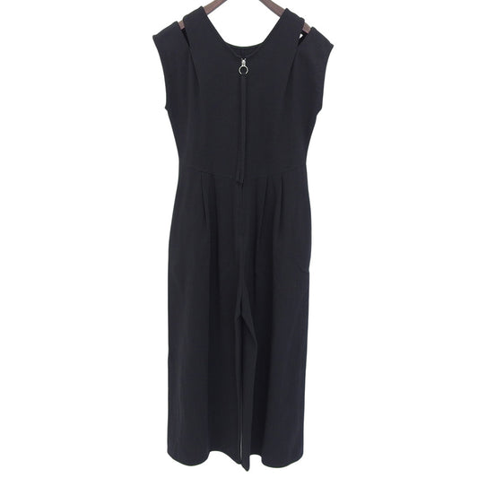 Slit-Shoulder Cotton All-in-One Overalls for Women (Black, M)