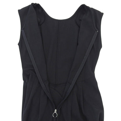 Slit-Shoulder Cotton All-in-One Overalls for Women (Black, M)