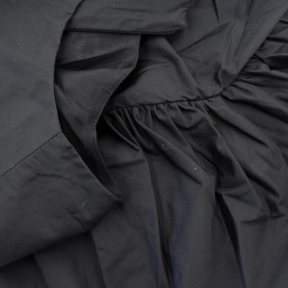 JIL SANDER ジルサンダー コットン×ナイロン フリルデザイン バックジップ ノースリーブワンピース レディース 黒 ブラック 36 ワンピース 36