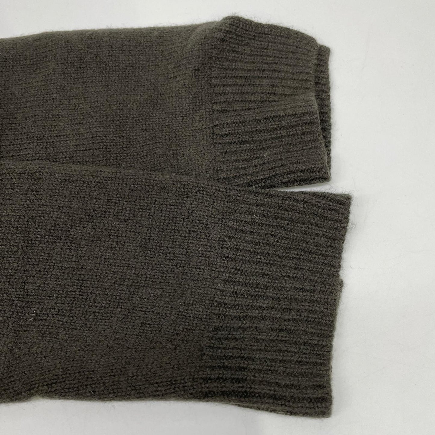 THE ROW ザ ロウ カーキ カシミヤ ボートネック スリットスリーブニットプルオーバー トップス