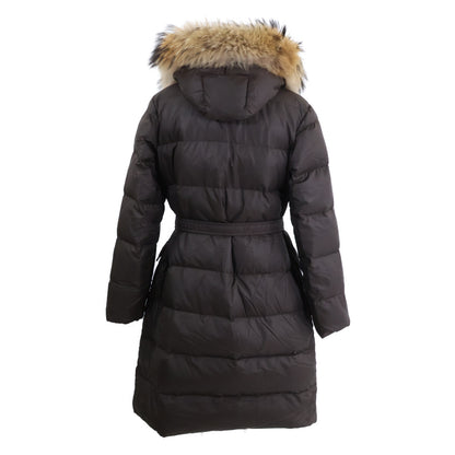 49301 MESSINA Fur/Belted Hooded Down Coat 1 Ladies