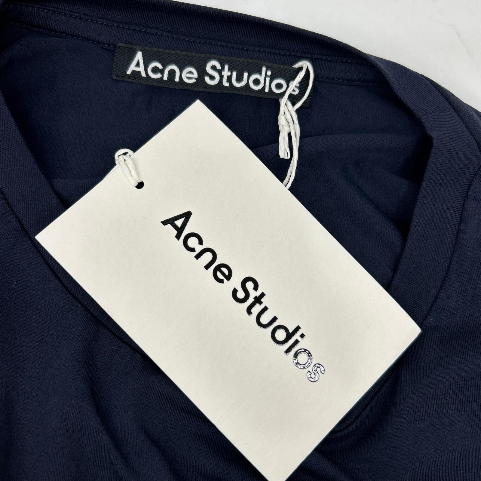 ACNE STUDIOS TSHI000317 Navy Long Sleeve T-shirt Regular Fit Top