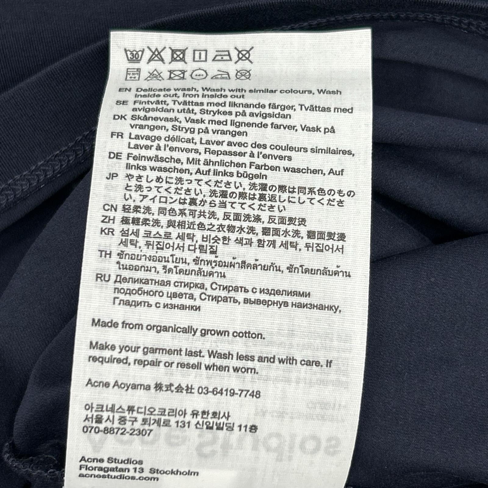 ACNE STUDIOS TSHI000317 Navy Long Sleeve T-shirt Regular Fit Top