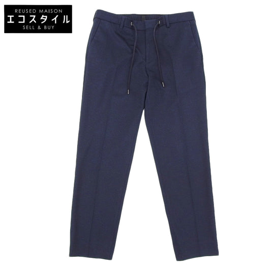 Genius Slim Fit Easy Slacks Pants Bottoms Men's Navy x Black H-Genius-J-DS-214 Bottoms 48 Men's
