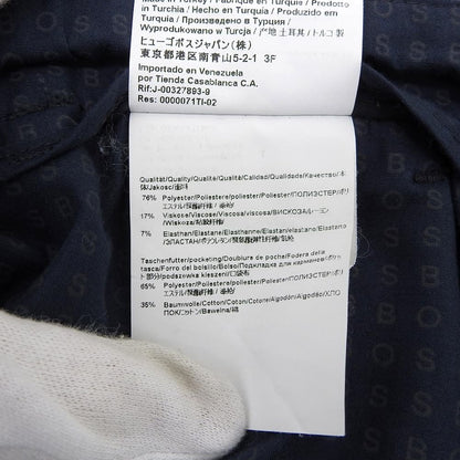 BOSS ボス Genius スリムフィット イージースラックス パンツ ボトムス メンズ ネイビー×ブラック H-Genius-J-DS-214 ボトムス 48