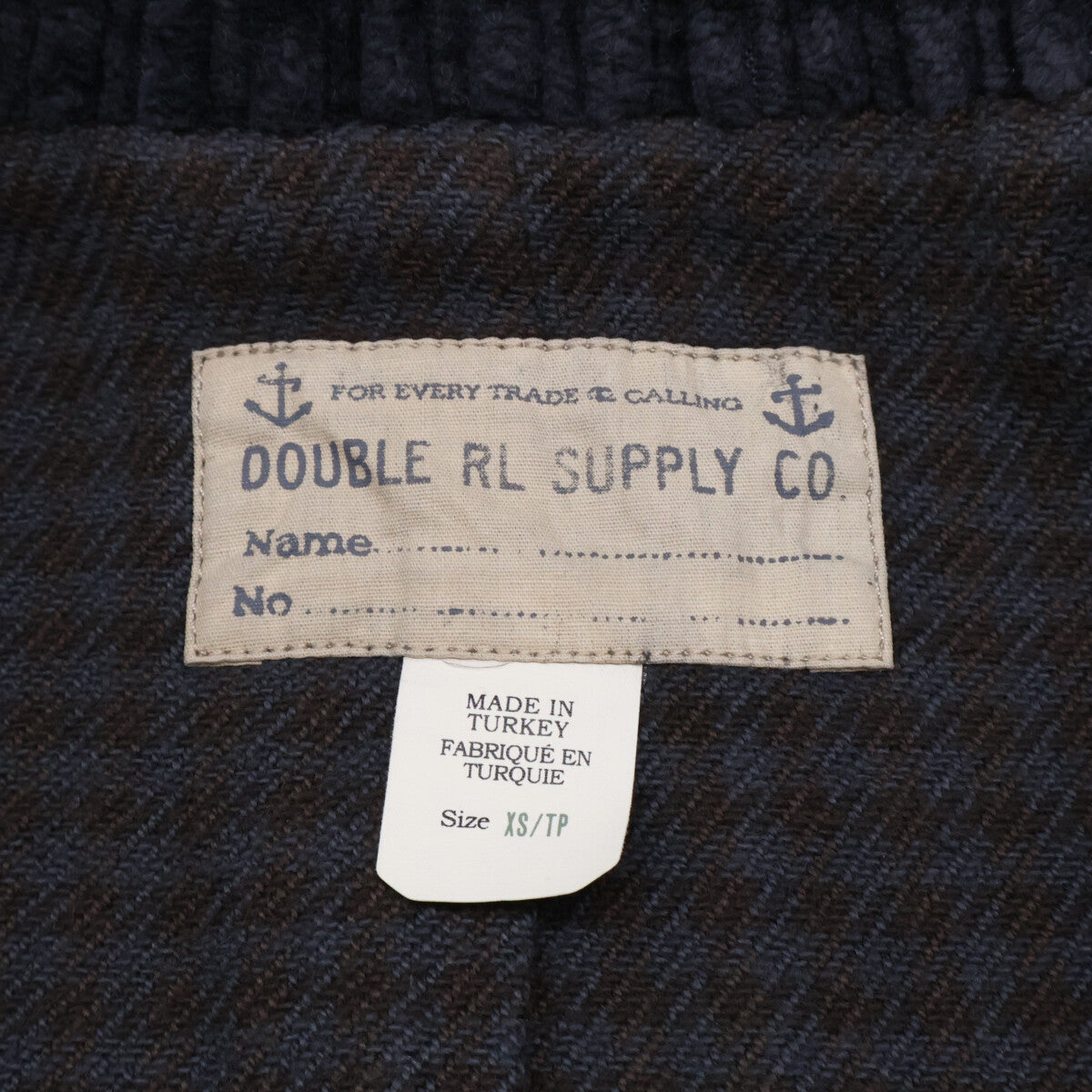 RRL 双RRL 【准新品/国内正规/25AW】MNRROTW12820144 13星船锚刻印 象牙果纽扣 双排扣 牛仔饰边 灯芯绒P-大衣 XS