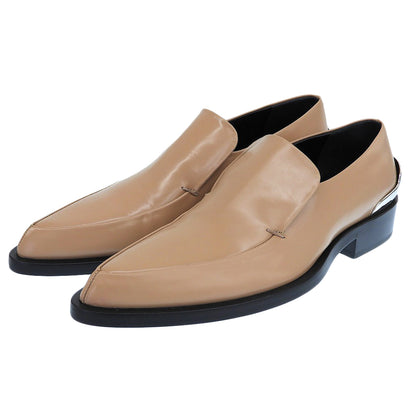 JIL SANDER 极简桑德 全新未使用 盒装牛皮革 尖头 金属跟 乐福鞋 男士 米色系 J15WR0007 23SS 鞋子