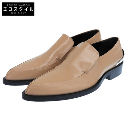 JIL SANDER 极简桑德 全新未使用 盒装牛皮革 尖头 金属跟 乐福鞋 男士 米色系 J15WR0007 23SS 鞋子