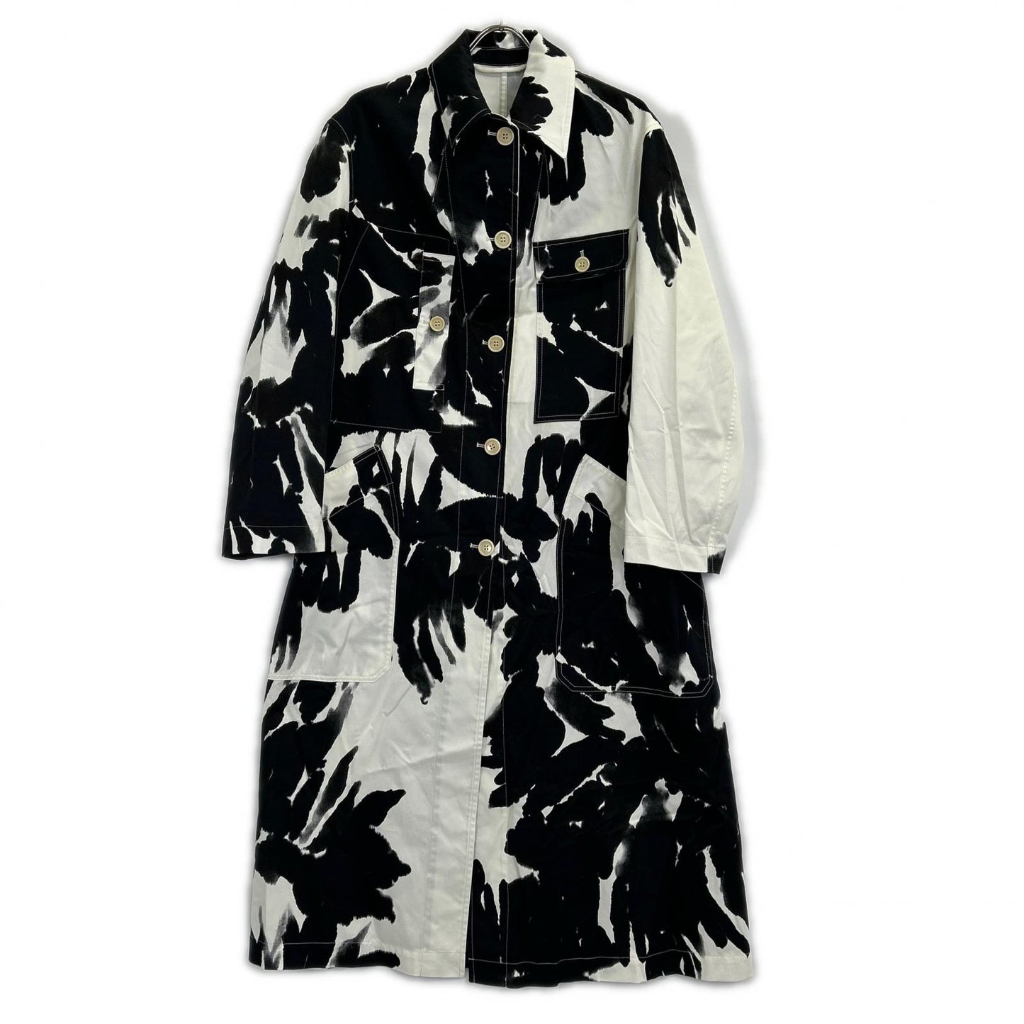 DRIES VAN NOTEN Dyed Print Long Shirt Coat