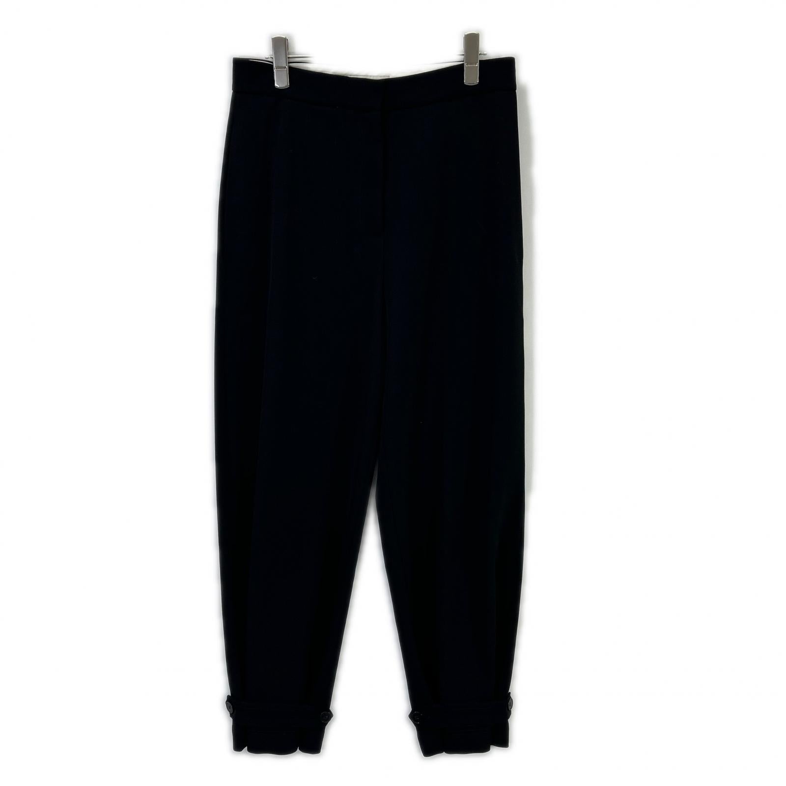 STELLA McCARTNEY ステラマッカートニー 394020 SFB03 ブラック ウール ギャザーボタン テーパードスラックスパンツ ボトムス