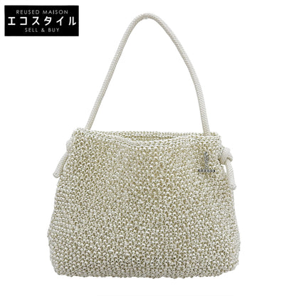 ANTEPRIMA アンテプリマ 美品 ノード ロゴチャーム ワイヤー ワンハンドルバッグ ショルダーバッグ レディース マットホワイト PB20SJB3D4 ショルダーバッグ