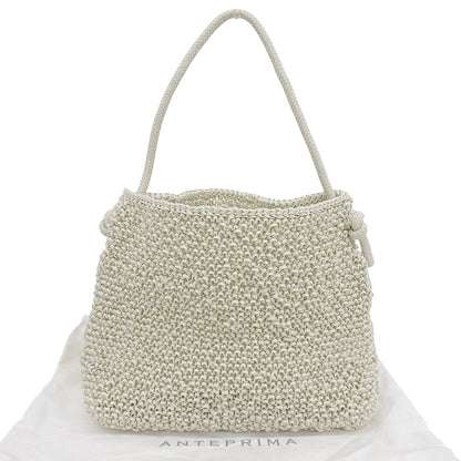 ANTEPRIMA アンテプリマ 美品 ノード ロゴチャーム ワイヤー ワンハンドルバッグ ショルダーバッグ レディース マットホワイト PB20SJB3D4 ショルダーバッグ