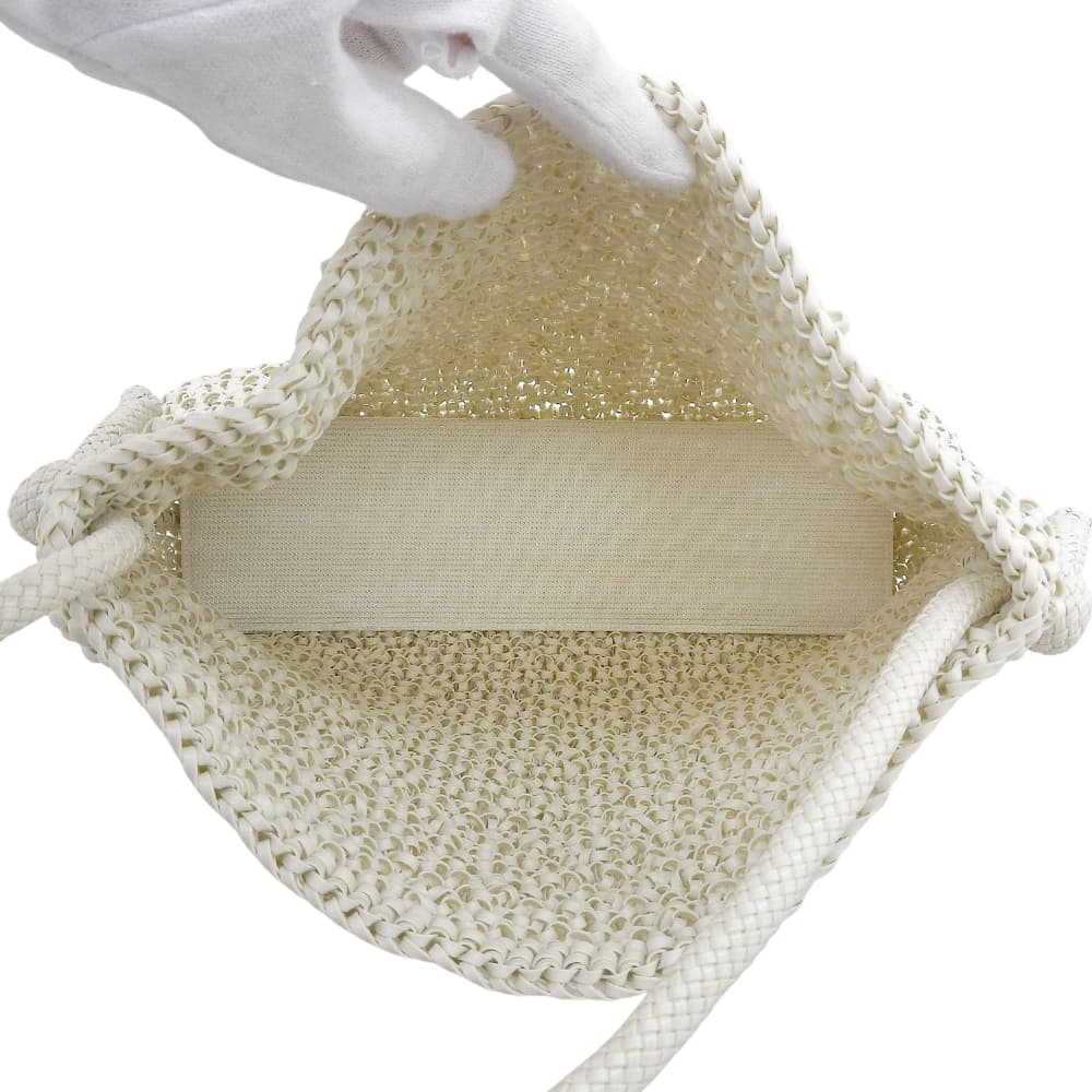 ANTEPRIMA アンテプリマ 美品 ノード ロゴチャーム ワイヤー ワンハンドルバッグ ショルダーバッグ レディース マットホワイト PB20SJB3D4 ショルダーバッグ