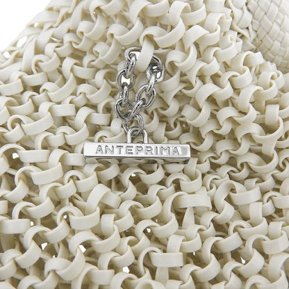 ANTEPRIMA アンテプリマ 美品 ノード ロゴチャーム ワイヤー ワンハンドルバッグ ショルダーバッグ レディース マットホワイト PB20SJB3D4 ショルダーバッグ