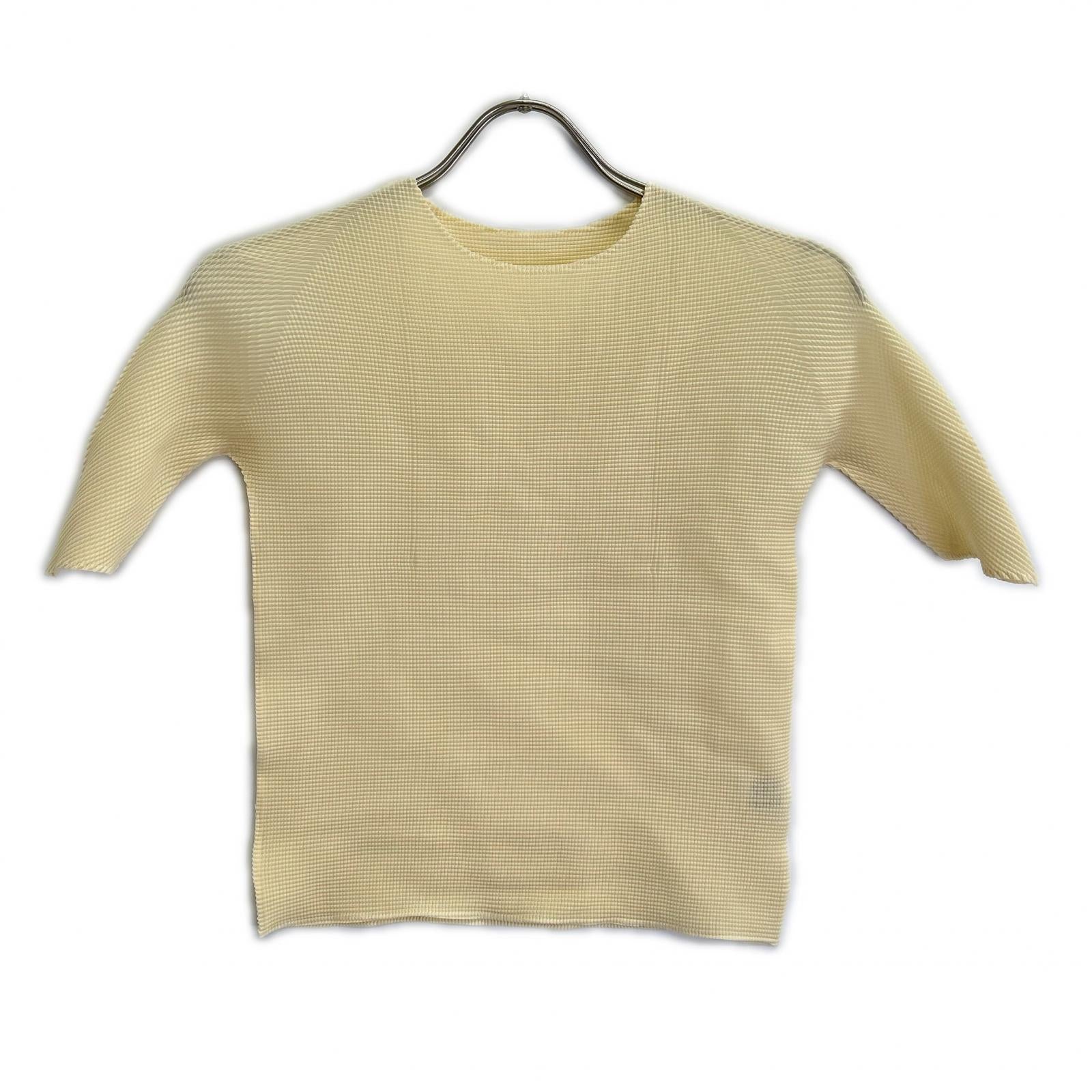 ISSEY MIYAKE イッセイミヤケ PLEATS T. PP01-FK914 アイボリー ショートスリーブカットソー トップス