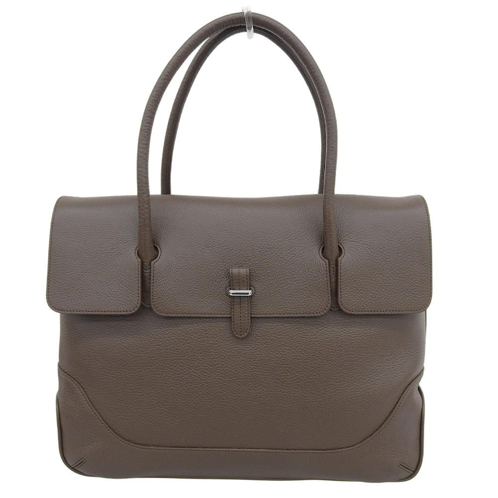 PELLE MORBIDA ペッレモルビダ 美品 Maiden Voyage シュリンクカーフ フラップ トートバッグ レディース ダークブラウン PMO-MB055A トートバッグ