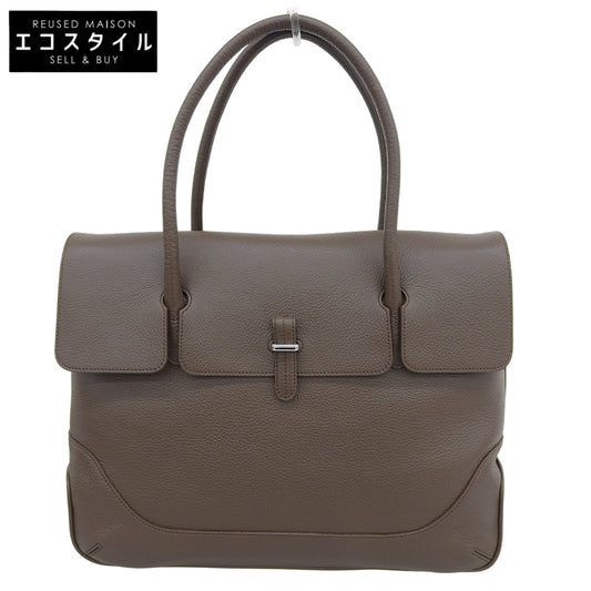 PELLE MORBIDA ペッレモルビダ 美品 Maiden Voyage シュリンクカーフ フラップ トートバッグ レディース ダークブラウン PMO-MB055A トートバッグ