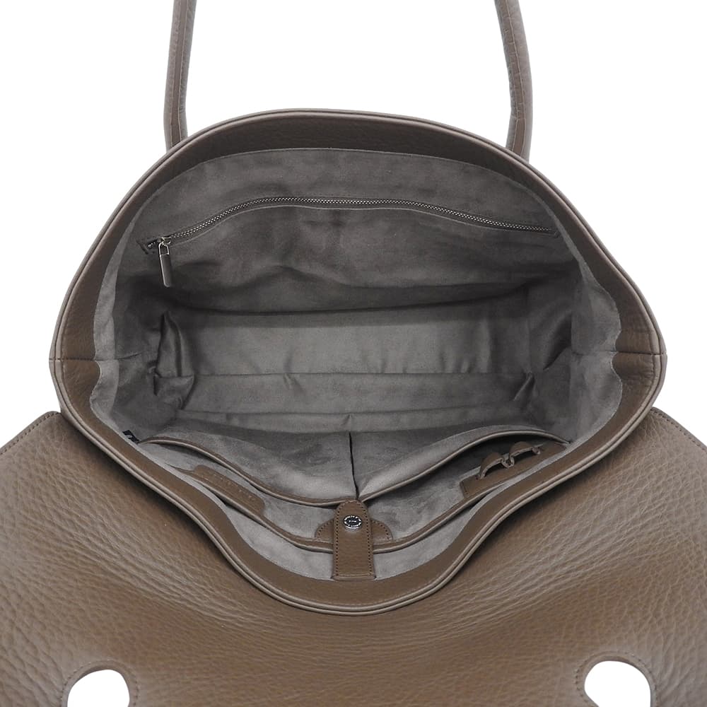 PELLE MORBIDA ペッレモルビダ 美品 Maiden Voyage シュリンクカーフ フラップ トートバッグ レディース ダークブラウン PMO-MB055A トートバッグ