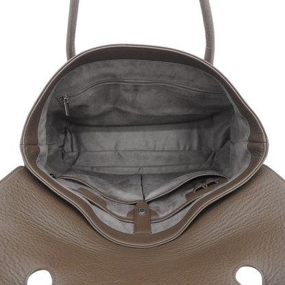 PELLE MORBIDA ペッレモルビダ 美品 Maiden Voyage シュリンクカーフ フラップ トートバッグ レディース ダークブラウン PMO-MB055A トートバッグ