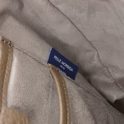 PELLE MORBIDA ペッレモルビダ 美品 Maiden Voyage シュリンクカーフ フラップ トートバッグ レディース ダークブラウン PMO-MB055A トートバッグ